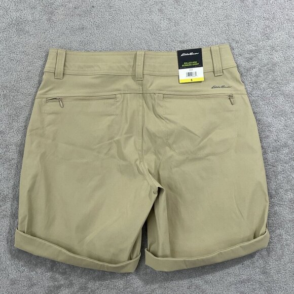 NEW Eddie Bauer Women's 6 Rolled Hem Bermuda Shorts Nylon/Spandex Adjustable - Picture 2 of 8